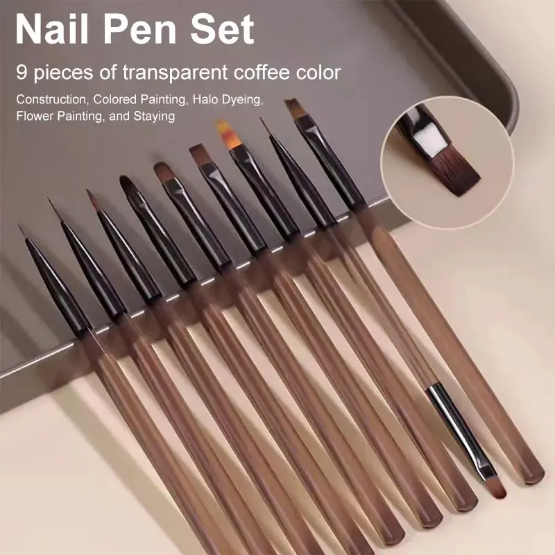Nail Art France - Lot de 9 pinceaux multi-têtes pour
