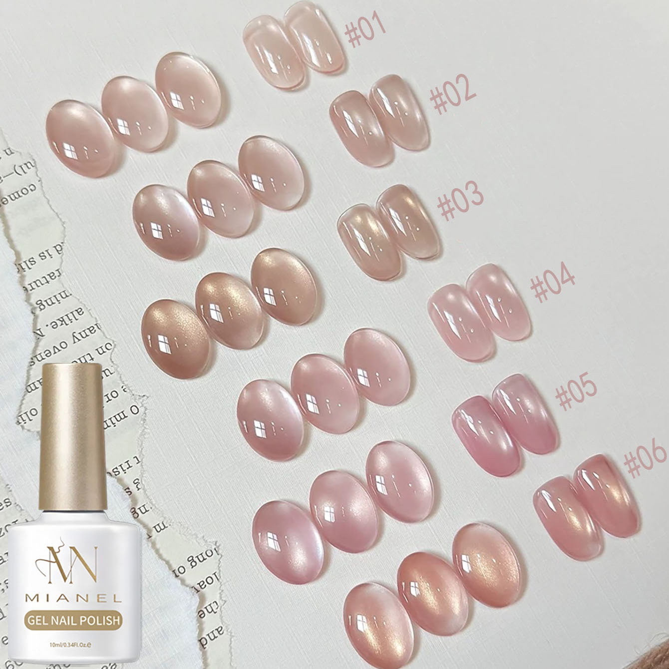 Nail Art Pink Cat Eye - MIANEL 10ML Série Lover Pink Vernis