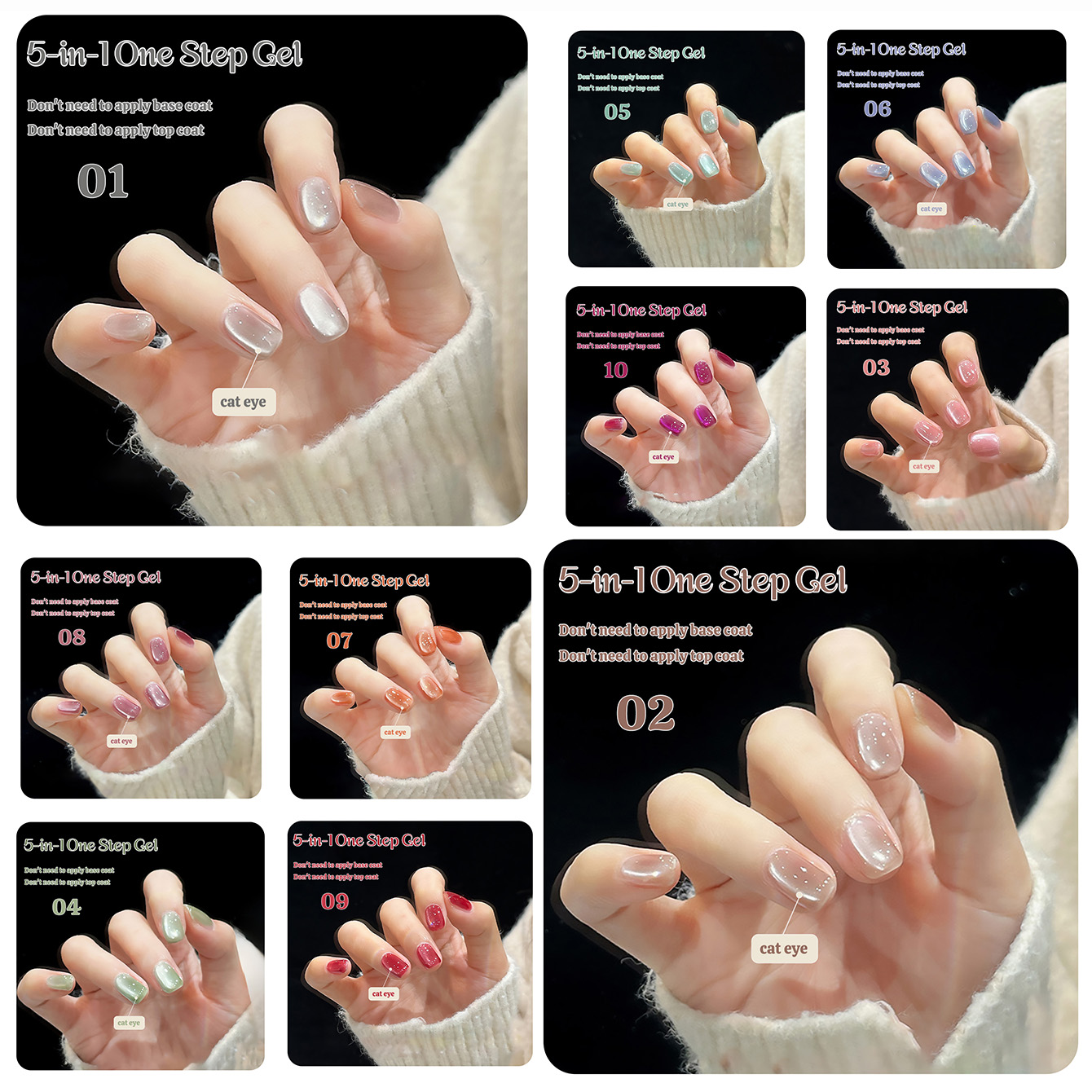 Nail Art Ice Blue - 1 pièce TC Nouveau Gel 5-en-1