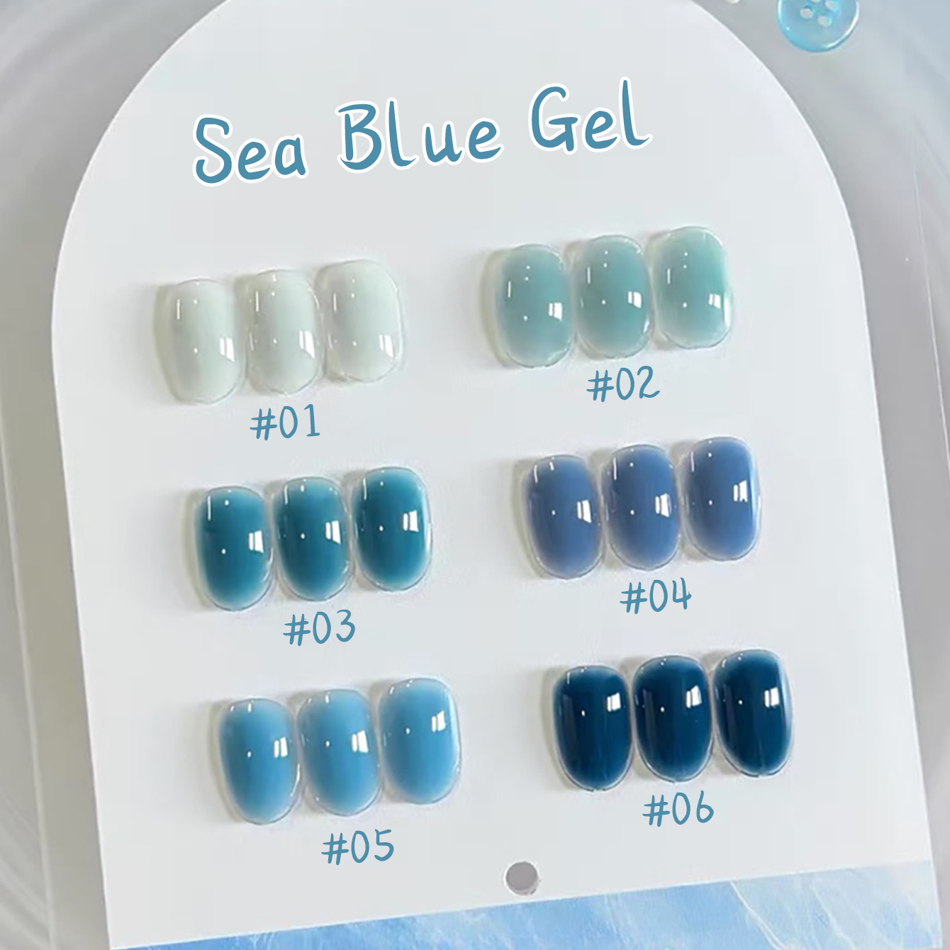 Nail Art Ice Blue - 1-10 pièces WS Ice Transparent Blue