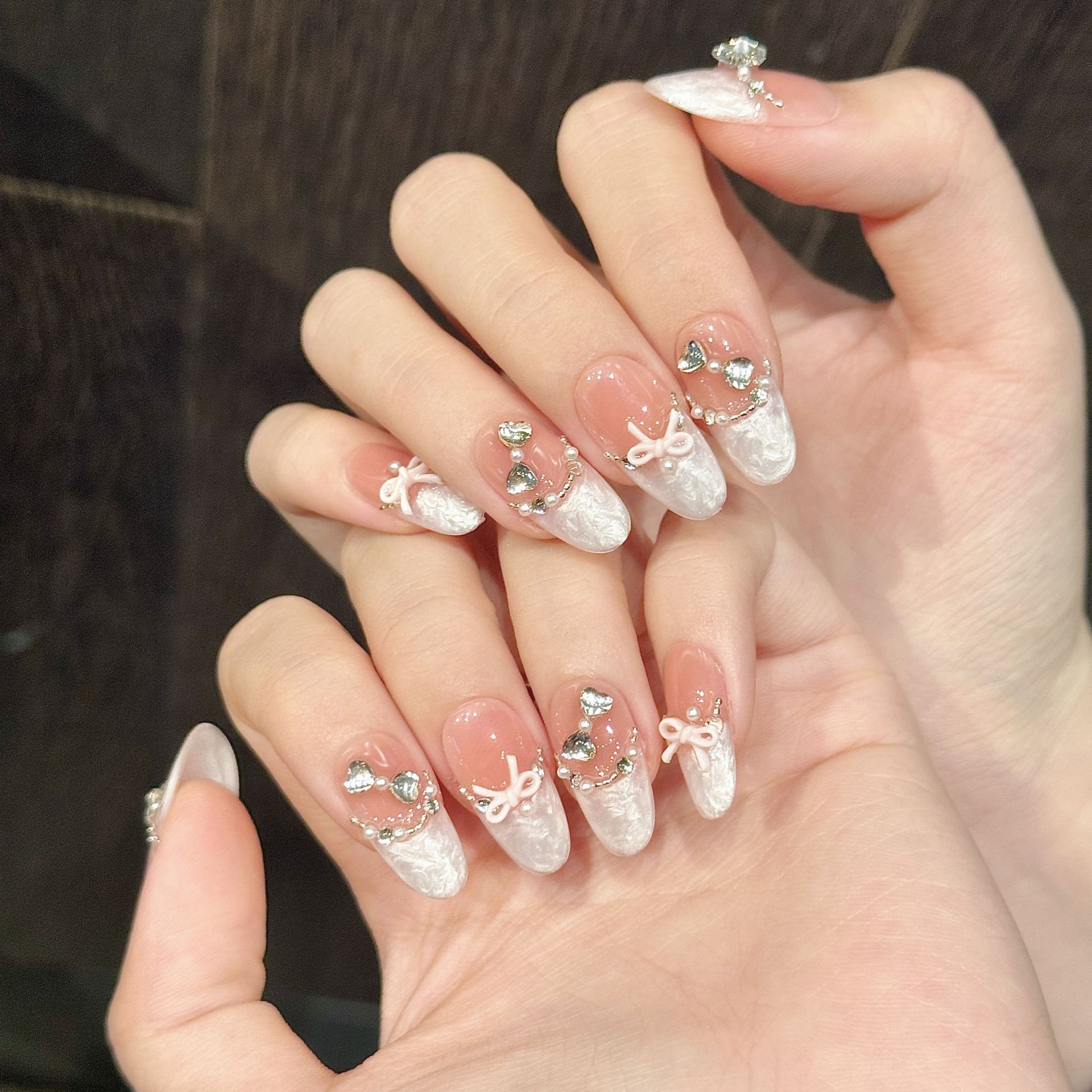 10 pièces presse à la main sur - Nail Art Pink Cat Eye avis et prix