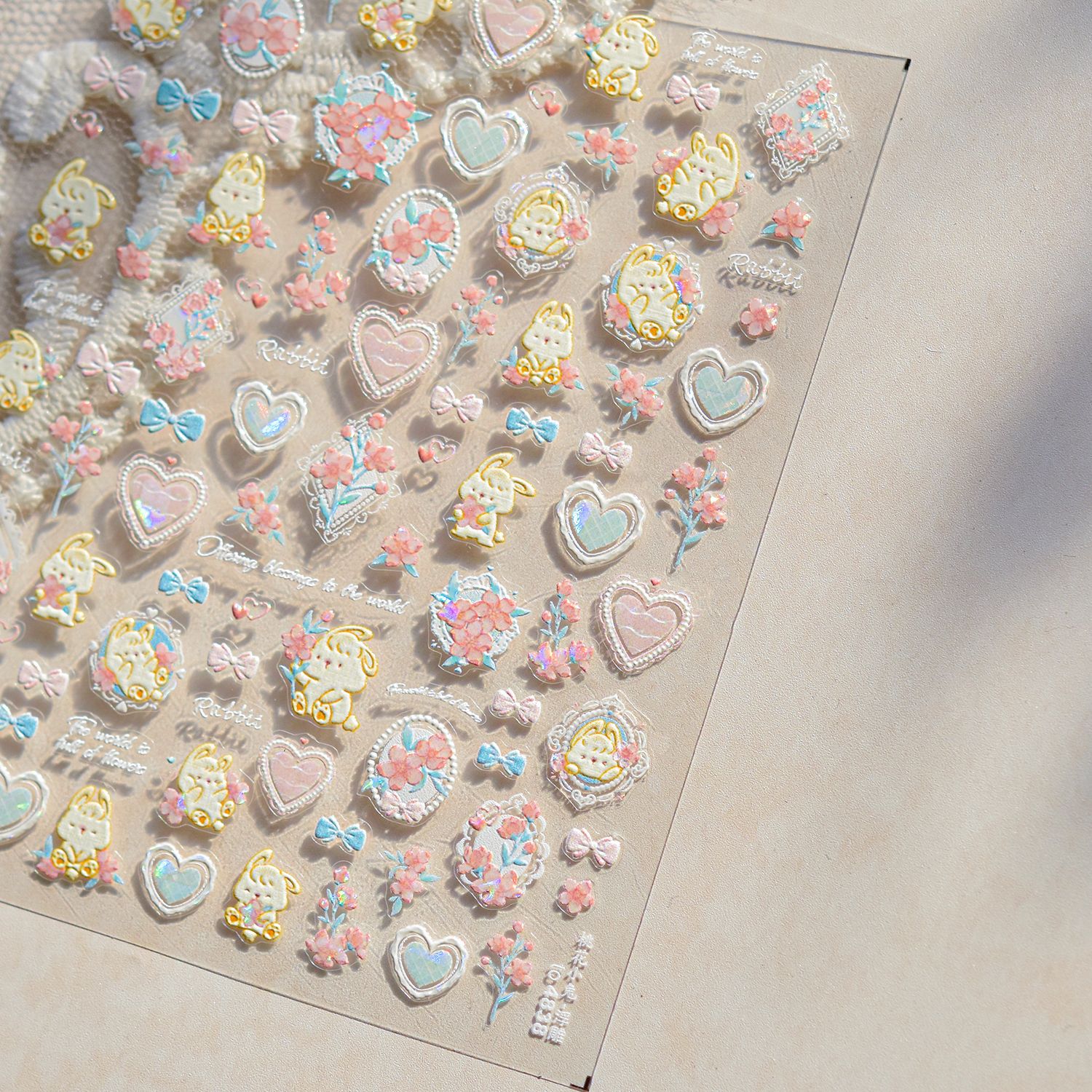 5D mignon lapin amour coeur fl - Nail Art Zelda avis et prix