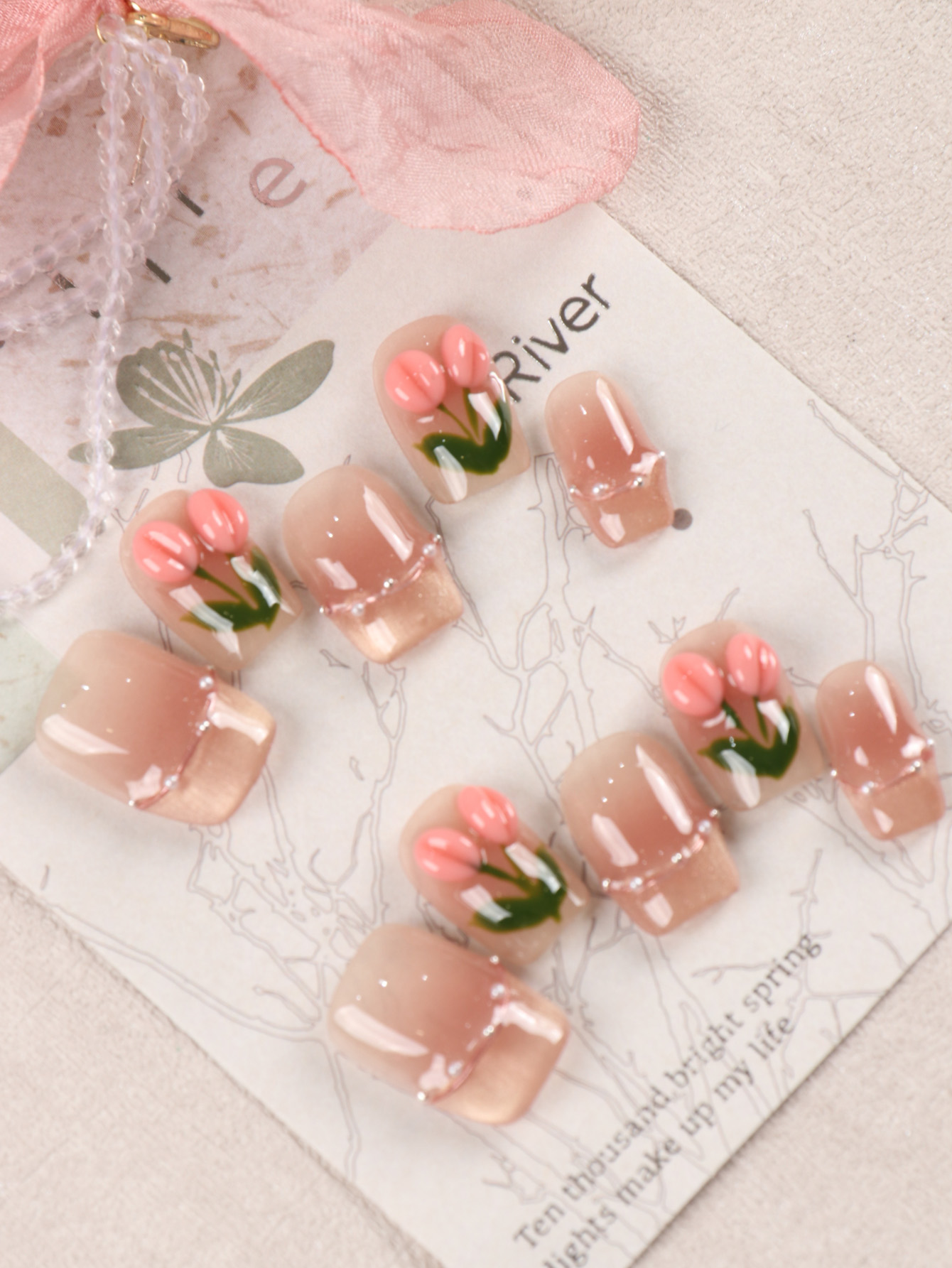 10 faux ongles courts roses en - Nail Adhesive Tab avis et prix