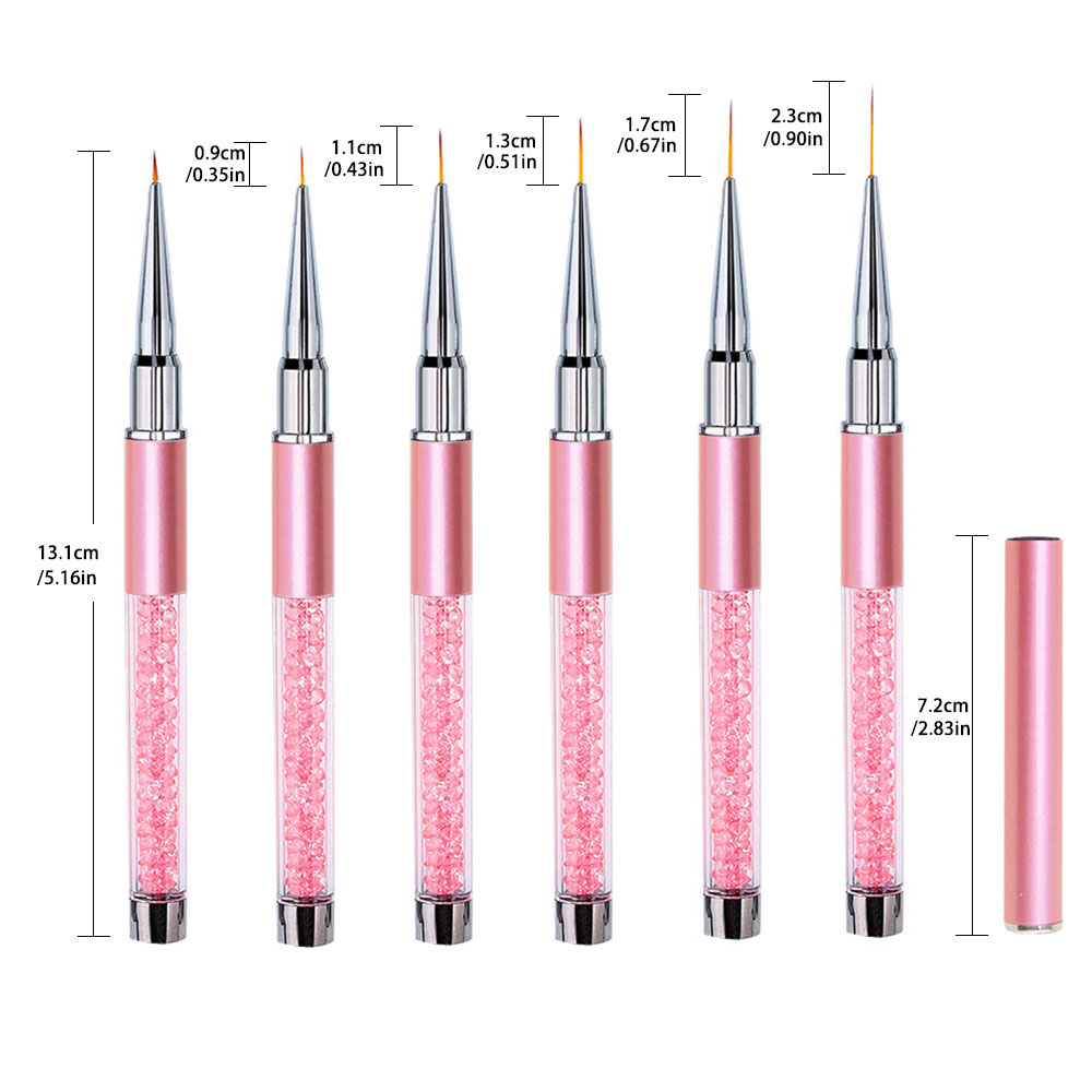 Lot de 6 stylos de nail art en - Nail Fan Brush avis et prix