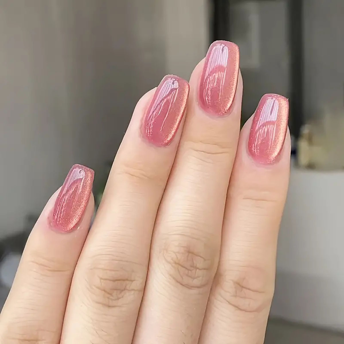 Faux-ongles courts et carrés p - Nail Art Pink Cat Eye avis et prix