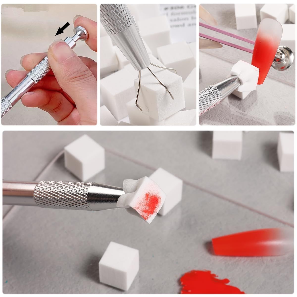 Ensemble d'éponges carrées pou - Nail Fan Brush avis et prix