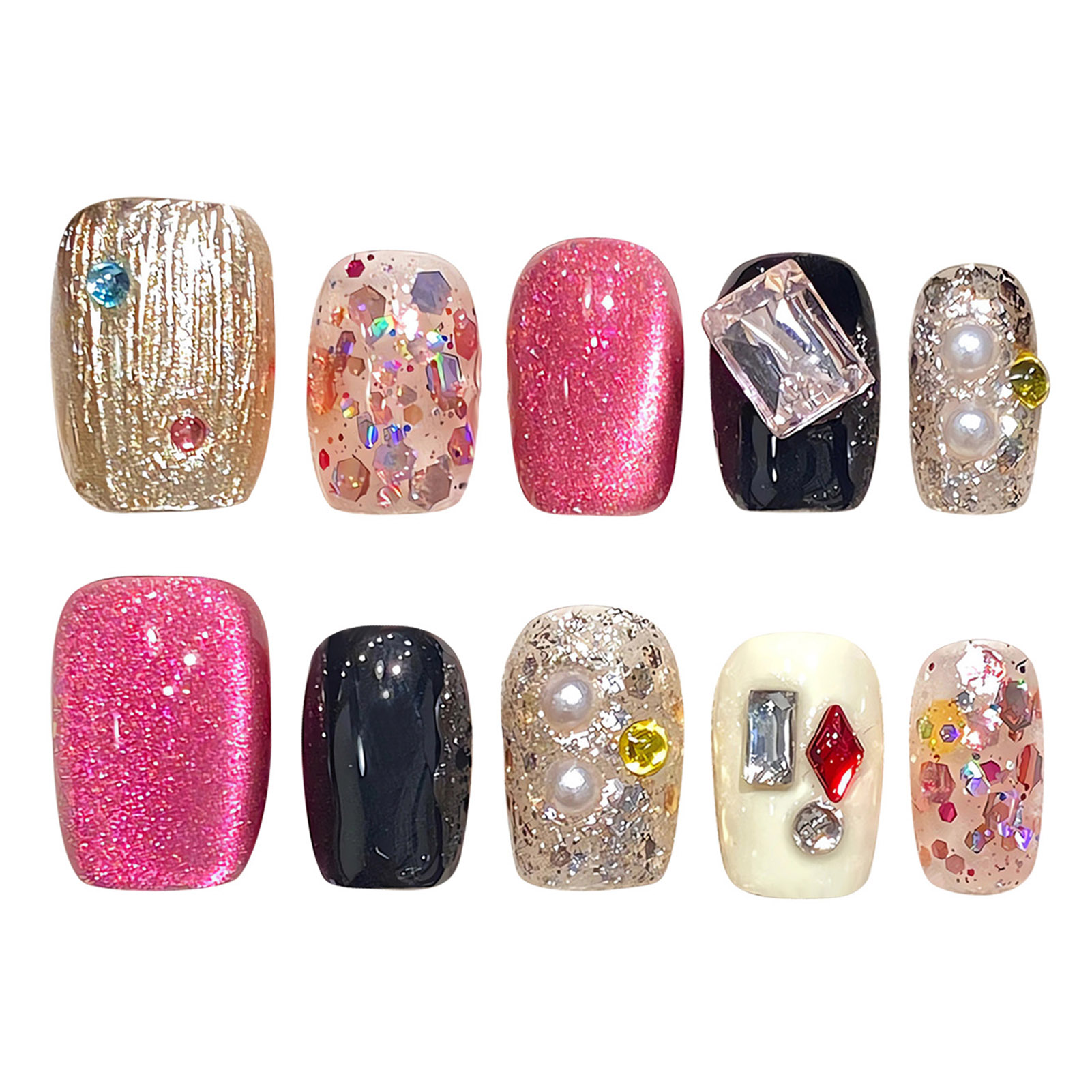 Faux yeux de chat brillants à  - Nail Art Pink Cat Eye avis et prix