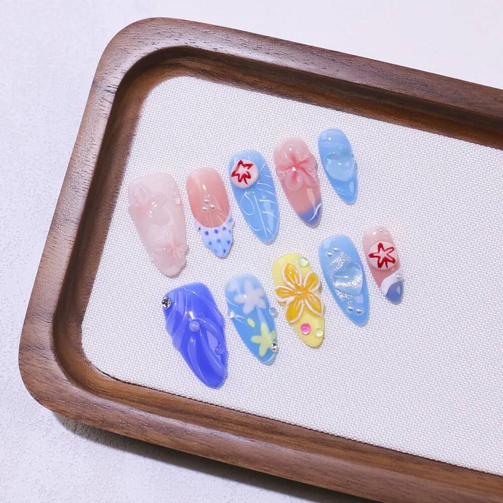 Ongles à presser de luxe faits - Nail Art Ice Blue avis et prix