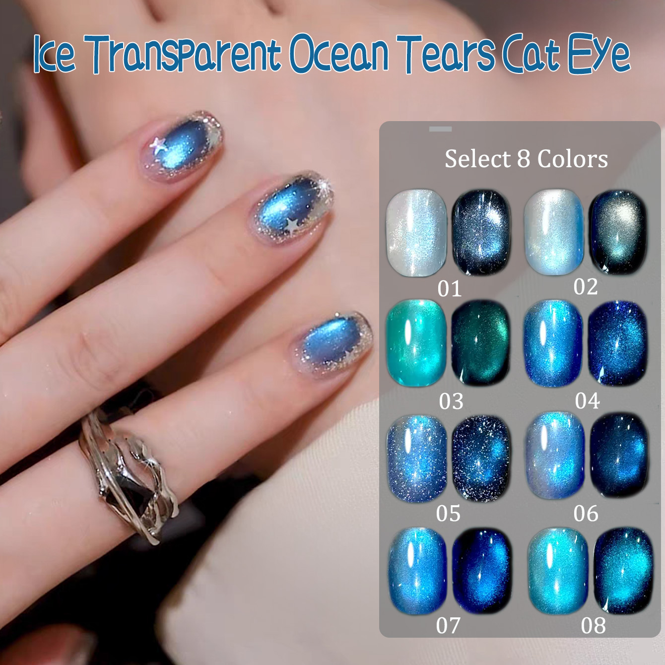 SHAKA 1-8 pièces – Vernis à on - Nail Art Ice Blue avis et prix