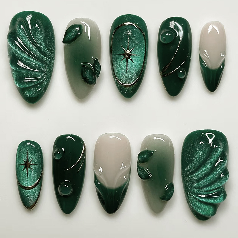 Lot de 24 faux ongles verts fr - Nail Art Oval avis et prix