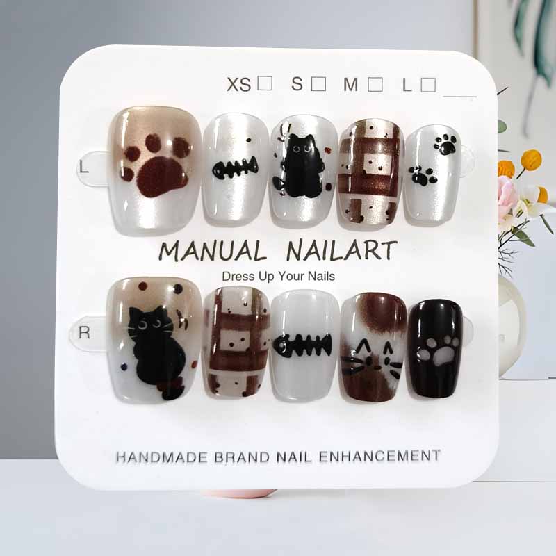 10 pièces dessin animé mignon  - Nail Art Pink Cat Eye avis et prix